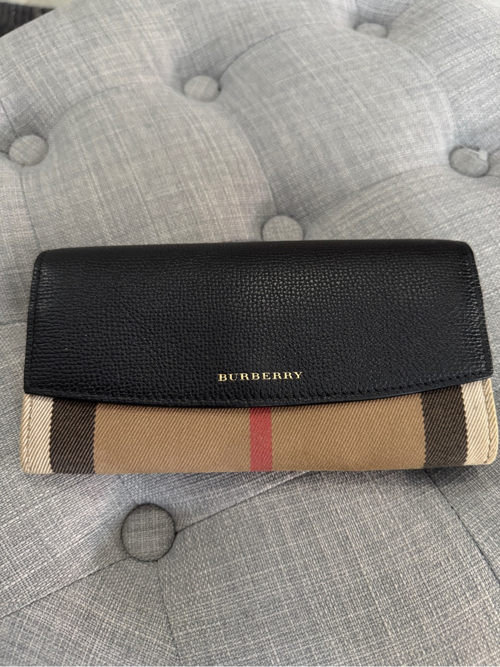 Burberry
Leather Plaid Print Continental Wallet
